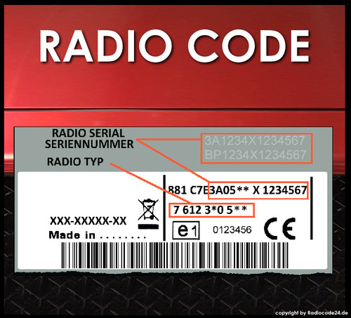 Radio code passend für - radio,